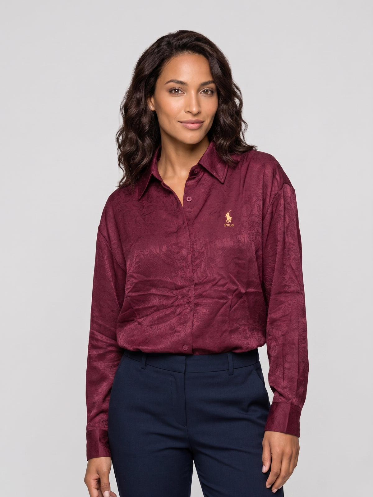 Elegant Silk Touch Button-Up